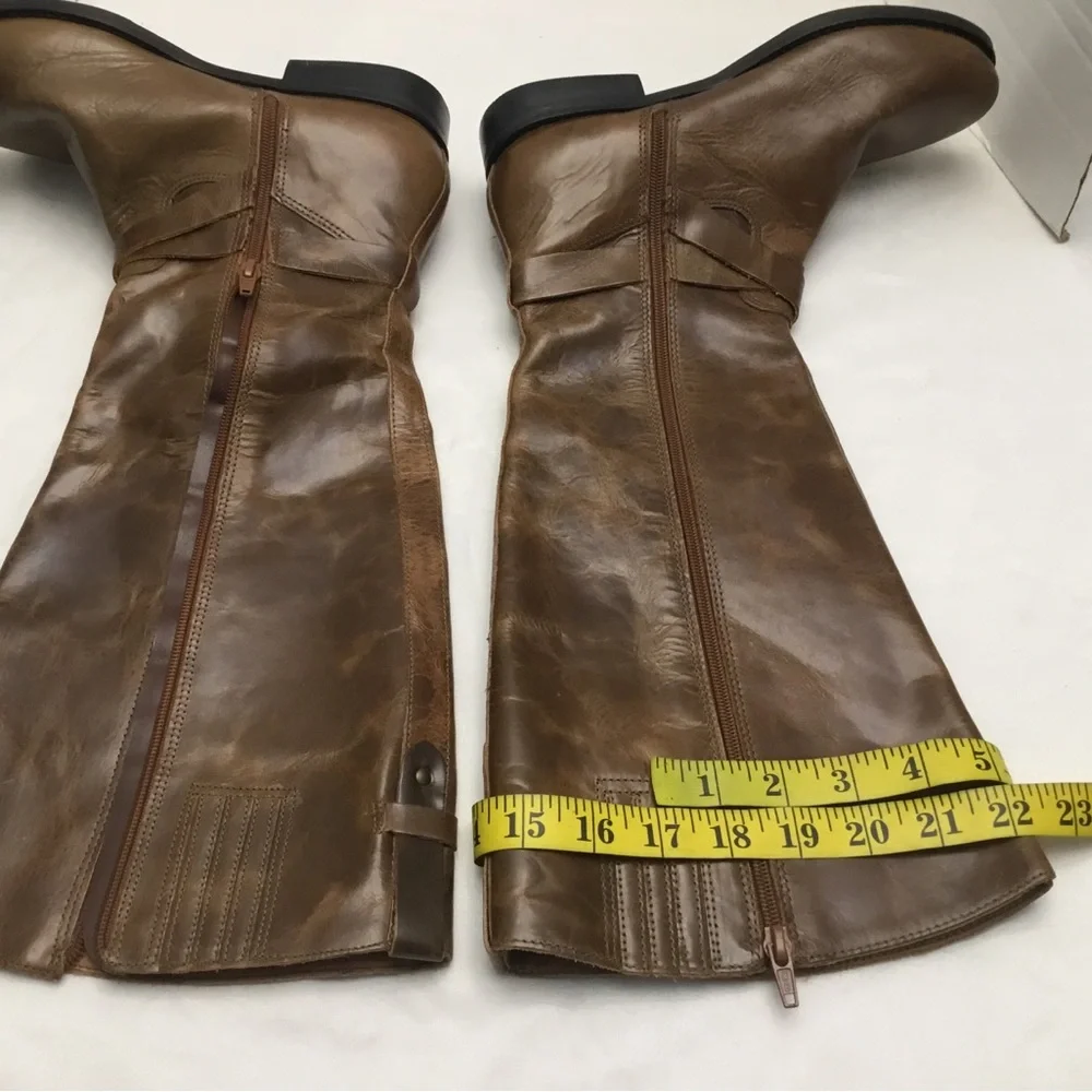 Matisse Brown Over the Knee Boots with Distressed Leather